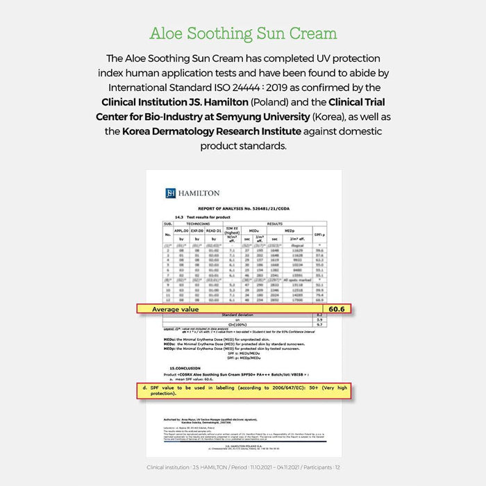[COSRX] Aloe Soothing Sun Cream SPF50+/ PA+++